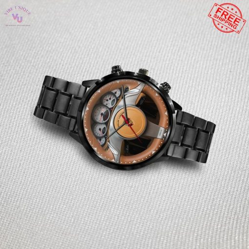 Porsche Wood Carbin Custom Name Limited Stainless Steel Watch