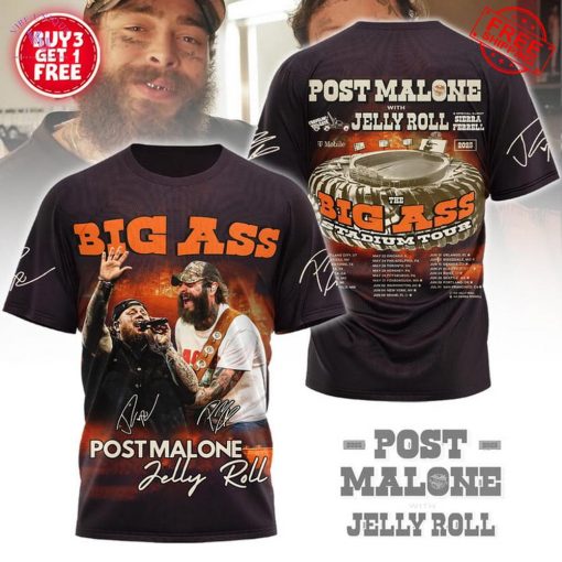 Post Malone Jelly Roll Big Ass Stadium Tour 2025 Special Merch Collection