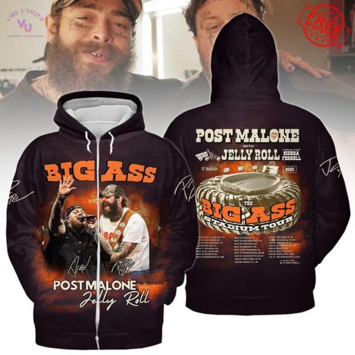 Post Malone Jelly Roll Big Ass Stadium Tour 2025 Special Merch Collection
