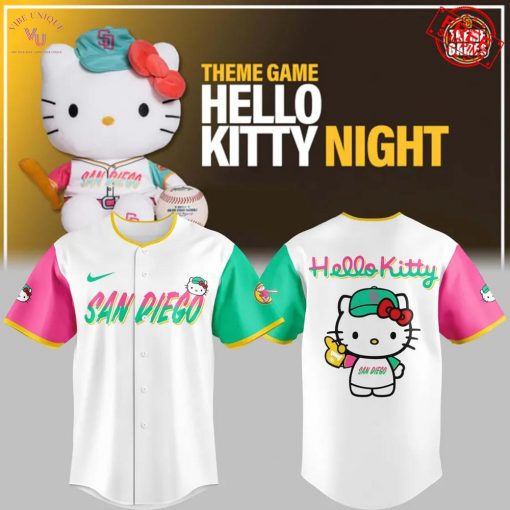 San Diego Padres Hello Kitty Night 2025 Sweet Style Kitty Charm Limited Baseball Jersey