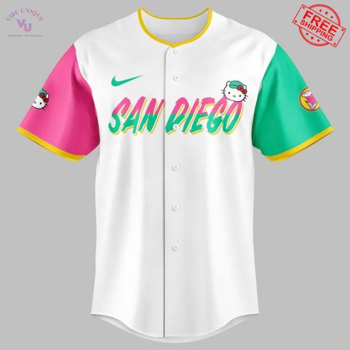 San Diego Padres Hello Kitty Night 2025 Sweet Style Kitty Charm Limited Baseball Jersey
