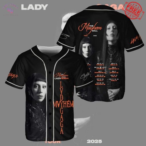 The Mayhem Ball Tour 2025 Lady Gaga Limited Baseball Jersey