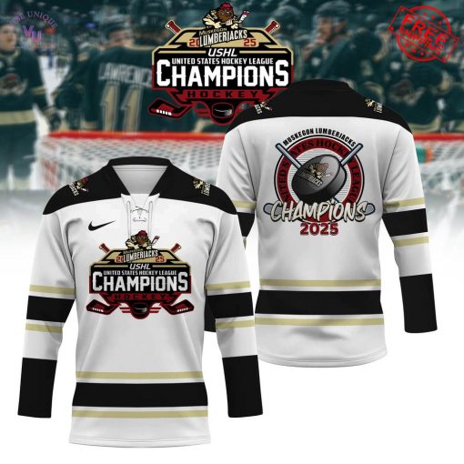 USHL Muskegon Lumberjacks Champions 2025 Limited Hockey Jersey