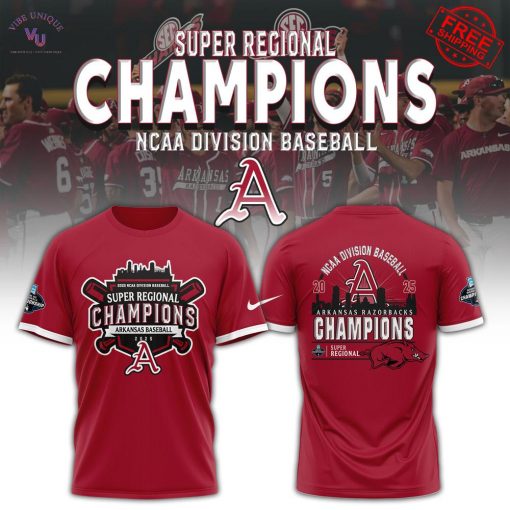 Arkansas Razorbacks Super Regional Champions 2025 Limited Merch Collection