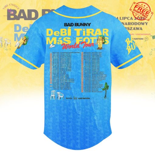 Bad Bunny Debi Tirar Mas Fotos World Tour 2026 Limited Baseball Jersey