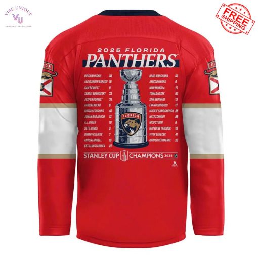 Florida Panthers Stanley Cup 2025 Champions Limited Hockey Jersey
