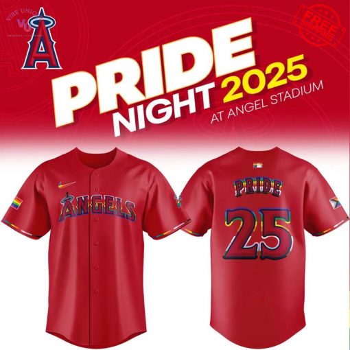 LA Angels Pride Night 2025 Limited Red Baseball Jersey