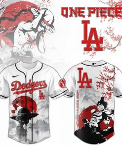 LA Dodgers x One Piece Peach Blossom 2025 Limited Baseball Jersey