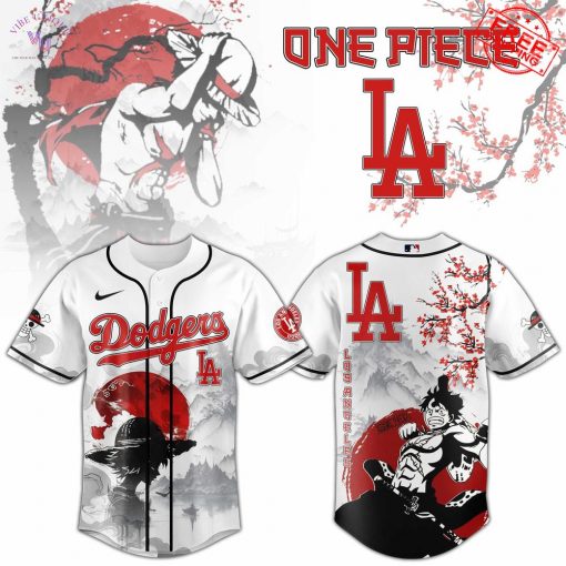 LA Dodgers x One Piece Peach Blossom 2025 Limited Baseball Jersey