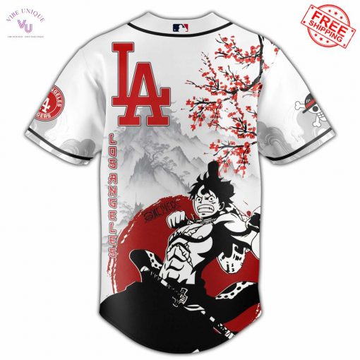 LA Dodgers x One Piece Peach Blossom 2025 Limited Baseball Jersey