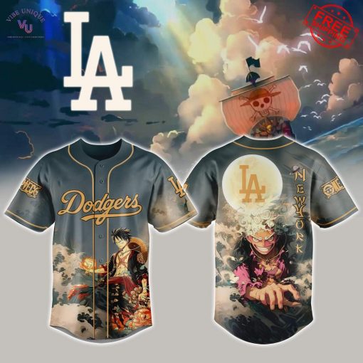 LA Dodgers x One Piece Straw Hat Luffy Gear 5 Limited Baseball Jersey