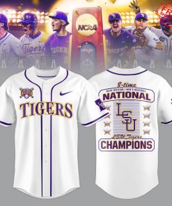 LSU Tigers 8 Times National Champions 2025 Limited Baseball Jersey