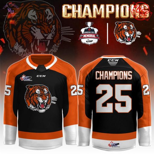 Medicine Hat Tigers Memorial Cup Champions 2025 Limited Hockey Jersey