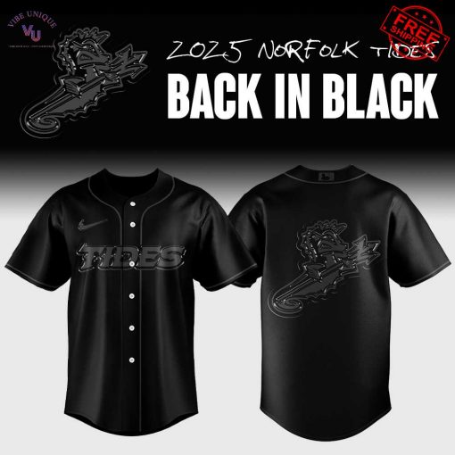 Norfolk Tides 2025 Back In Black Limited Baseball Jersey