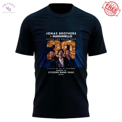 Philadelphia Phillies x Jonas Brothers x Marshmello Living The Dream Tour 2025 Limited T-Shirt
