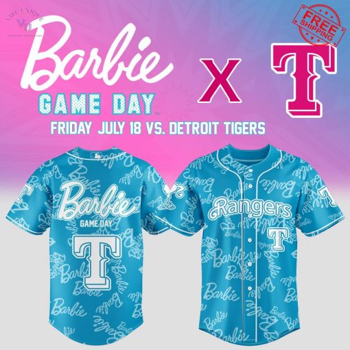 Texas Rangers x Barbie Game Day July 2025 Limited Baseball Jersey
