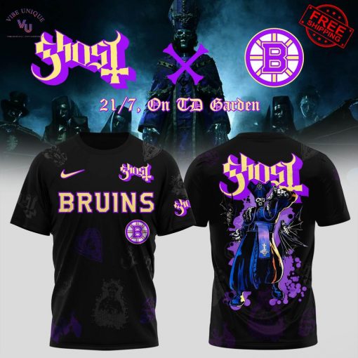 Boston Bruins x Ghost Band Skeletour 2025 Limited T-Shirt