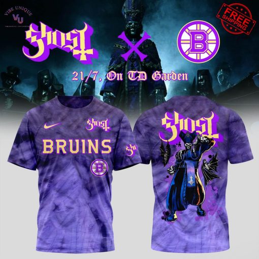 Boston Bruins x Ghost Band Skeletour 2025 Limited T-Shirt