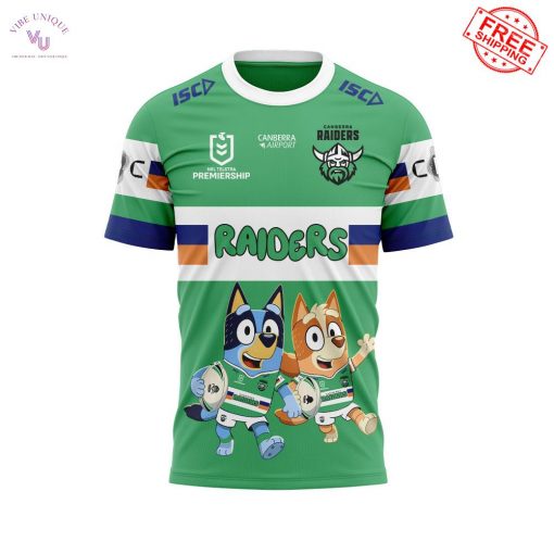Canberra Raiders x Bluey and Bingo 2025 Limited Shirt Collection
