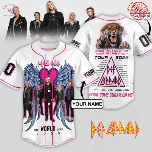 Def Leppard Rock Till You Drop Tour Till We Drop Tour 2025 Limited Baseball Jersey