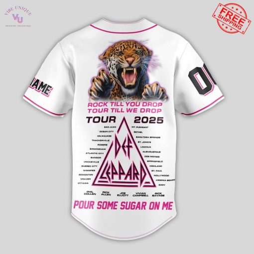 Def Leppard Rock Till You Drop Tour Till We Drop Tour 2025 Limited Baseball Jersey