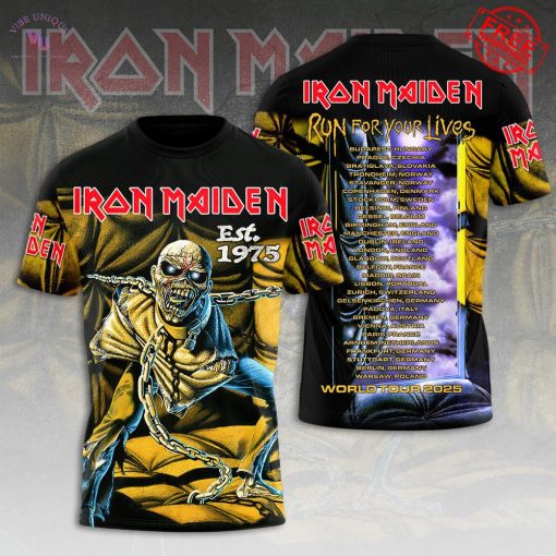 Iron Maiden Run For Your Lives 2025 Limited Shirt Collection