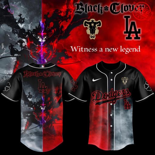 LA Dodgers x Black Clover Witness A New Legend Limited Baseball Jersey