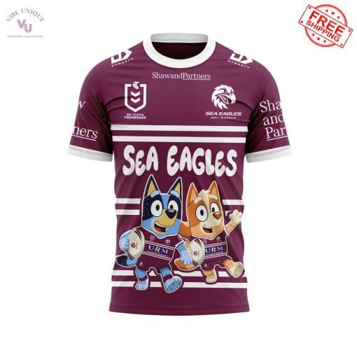 Manly Warringah Sea Eagles x Bluey and Bingo 2025 Limited Shirt Collection