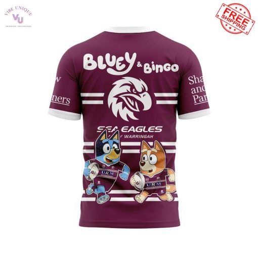 Manly Warringah Sea Eagles x Bluey and Bingo 2025 Limited Shirt Collection