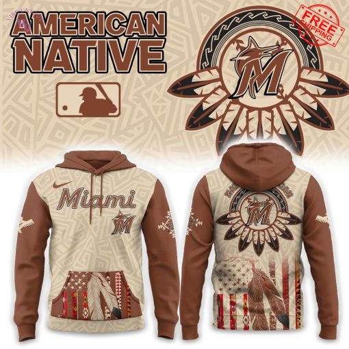 Miami Marlins x Native American Heritage Special Hoodie 2025