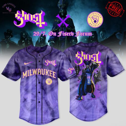 Milwaukee Brewers x Ghost Band Skeletour 2025 Limited Baseball Jersey