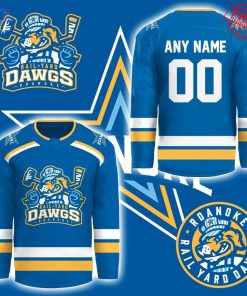 Roanoke Rail Yard Dawgs New Logo Personalized Limited Hockey Jersey
