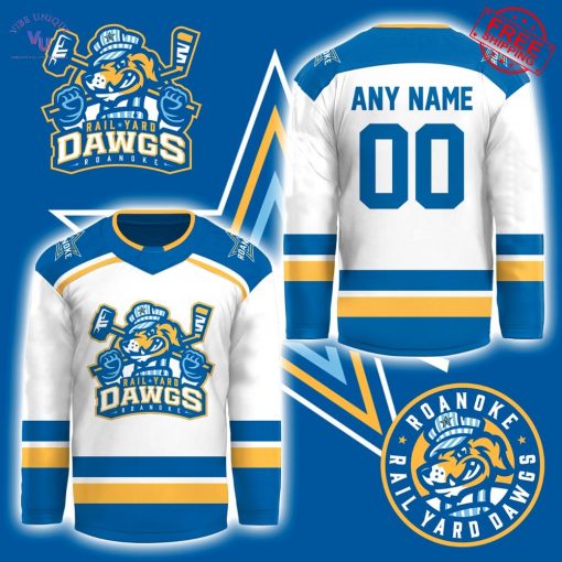 Roanoke Rail Yard Dawgs New Logo Personalized Limited Hockey Jersey
