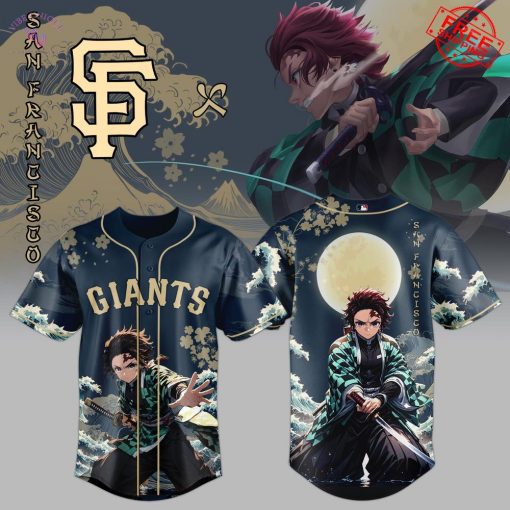 San Francisco Giants x Kamado Tanjiro Wave Breathing Demon Slayer Limited Baseball Jersey