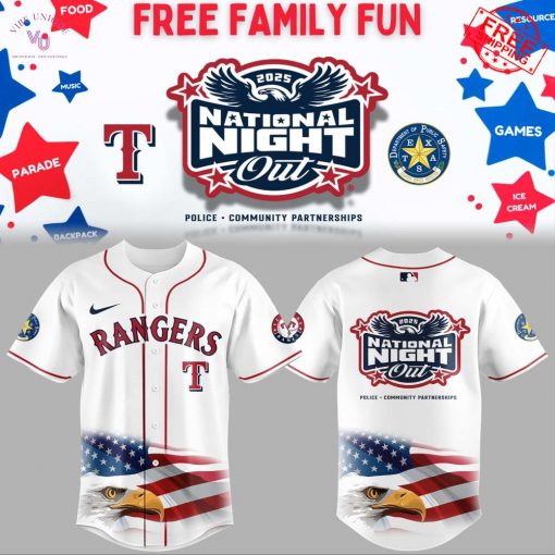 Texas Rangers National Night Out 2025 Limited Baseball Jersey