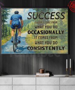 Cycling Man Motivational Personalized Wall Art Decor Cycling Lovers Special Landscape Canvas