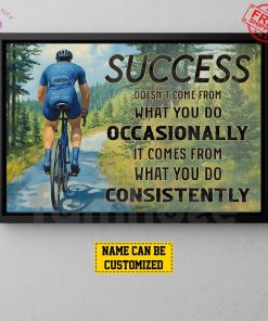 Cycling Man Motivational Personalized Wall Art Decor Cycling Lovers Special Landscape Canvas 2