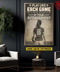 Soccer Woman Motivational Personalized Wall Art Decor Special Portrait Canvas 1