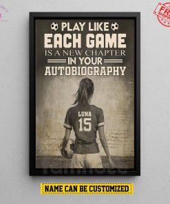 Soccer Woman Motivational Personalized Wall Art Decor Special Portrait Canvas