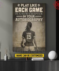 Soccer Woman Motivational Personalized Wall Art Decor Special Portrait Canvas