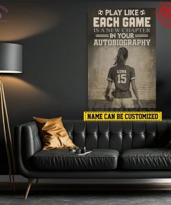 Soccer Woman Motivational Personalized Wall Art Decor Special Portrait Canvas 4